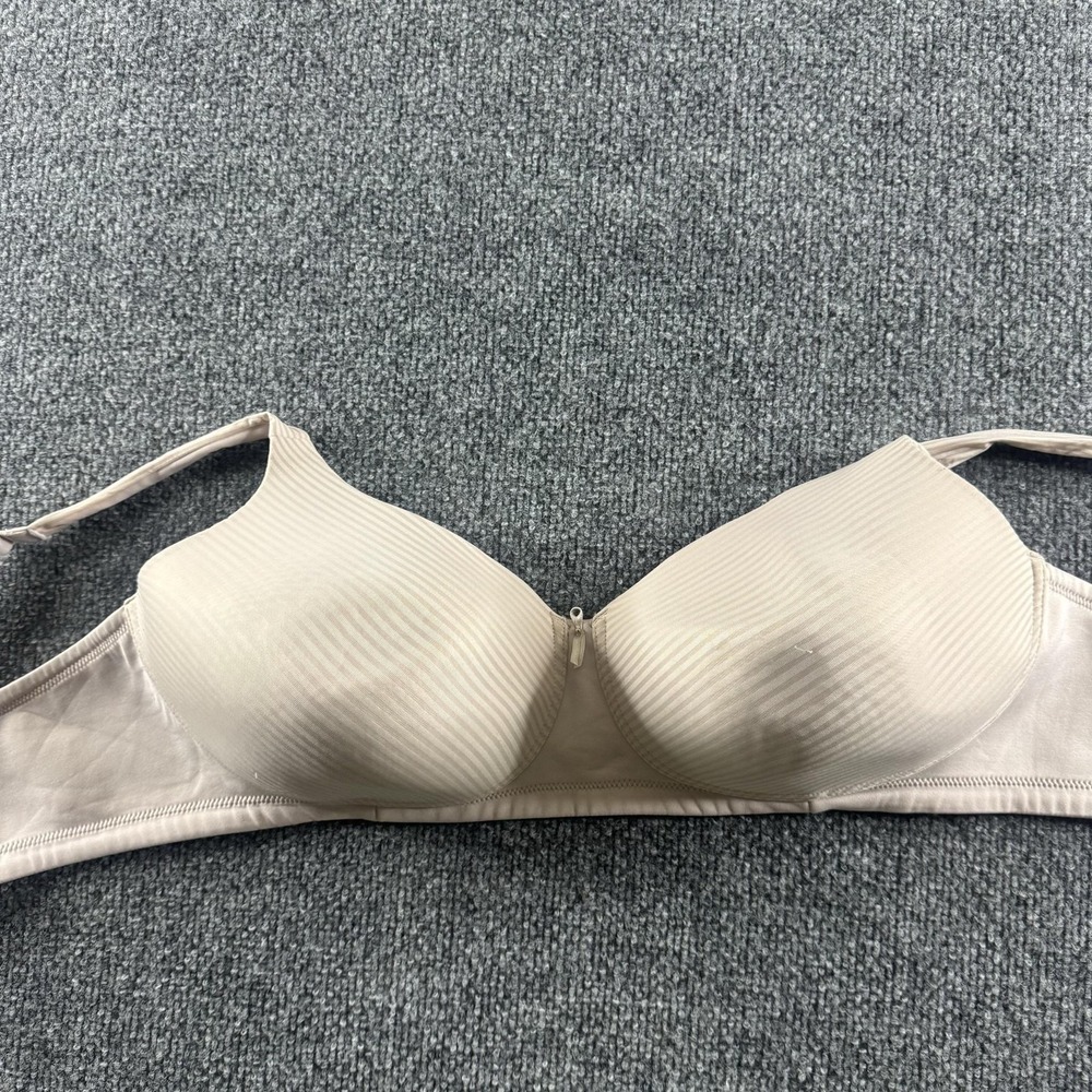 Vanity Fair T-Shirt Bra Womens 38DD Beige Striped Lightly Lined Underwire Tee
